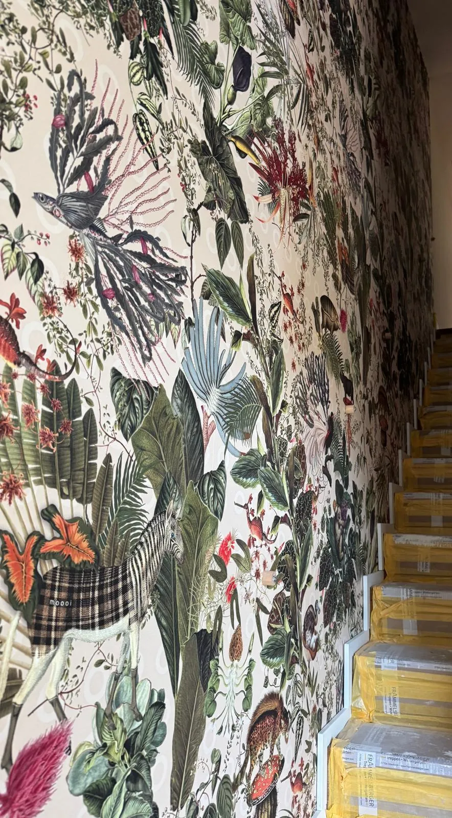 Botanische Tapete Treppenhaus